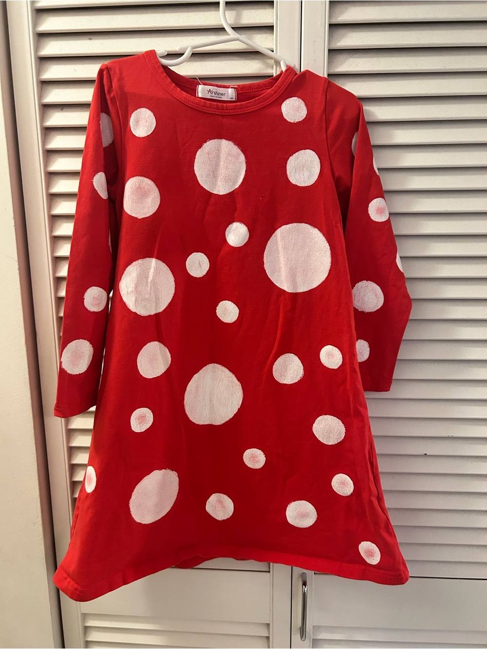 Red Polka Dot Long Sleeve Dress